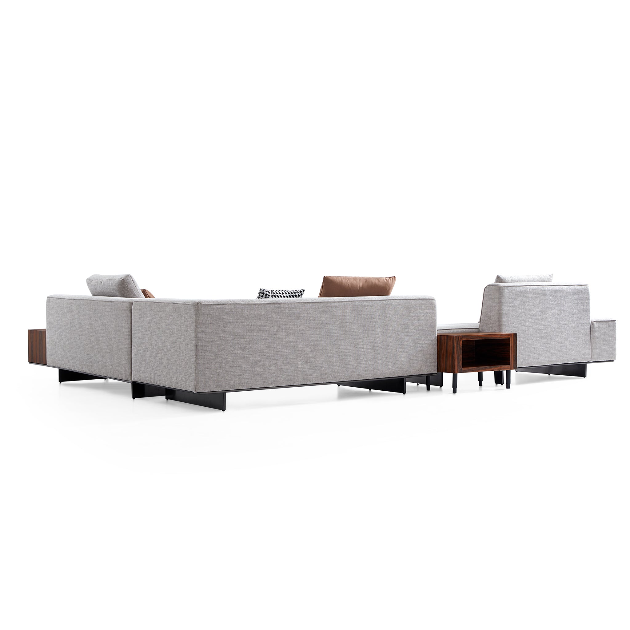 Brandy Channel Tufting Sectional with Coffee Table