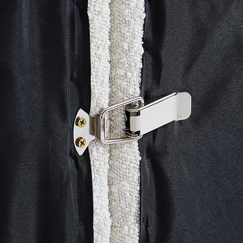 Cushy White Boucle Fabric Tufted Sofa