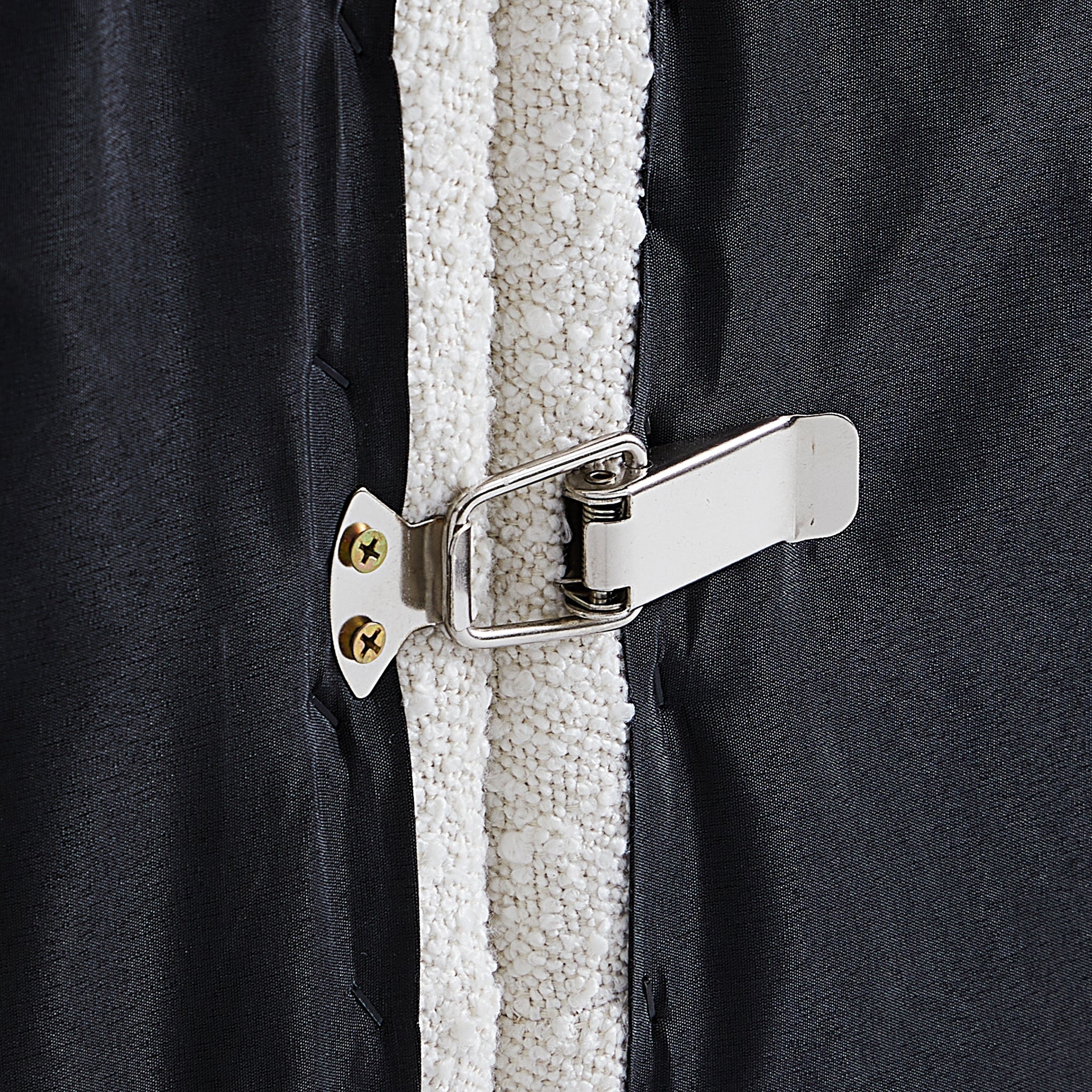 Cushy White Boucle Fabric Tufted Sofa