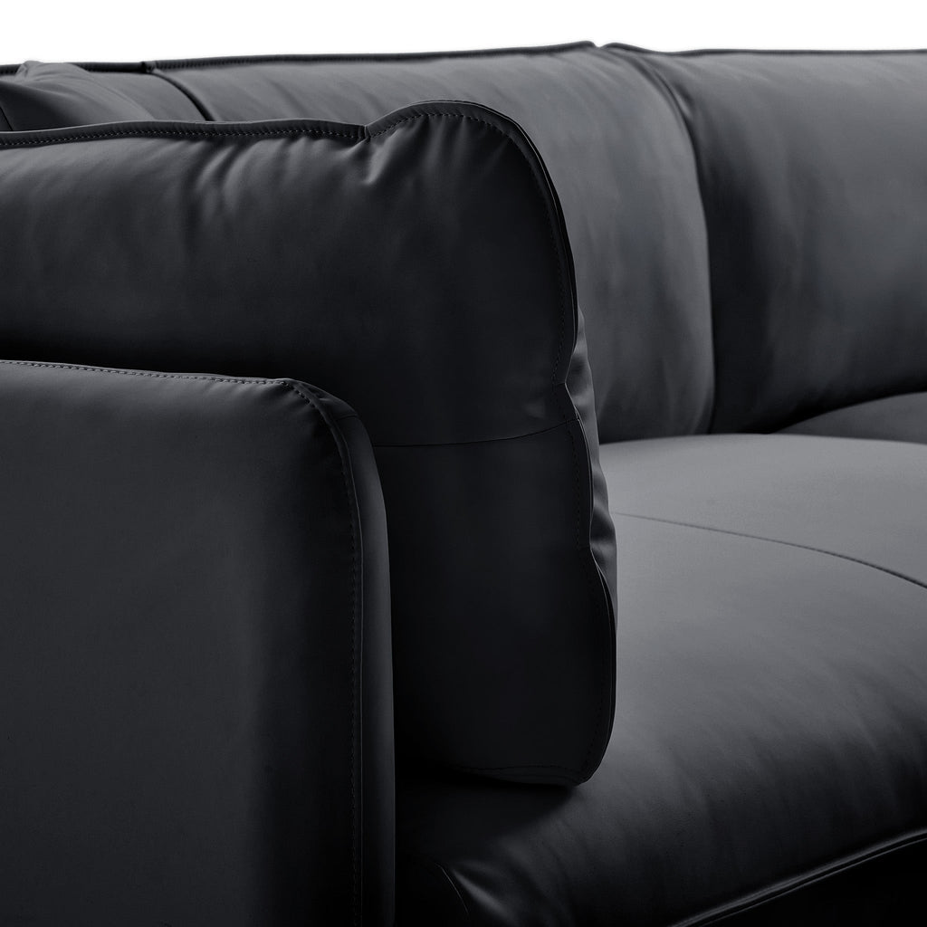 Vanilla Brown Leather Sectional