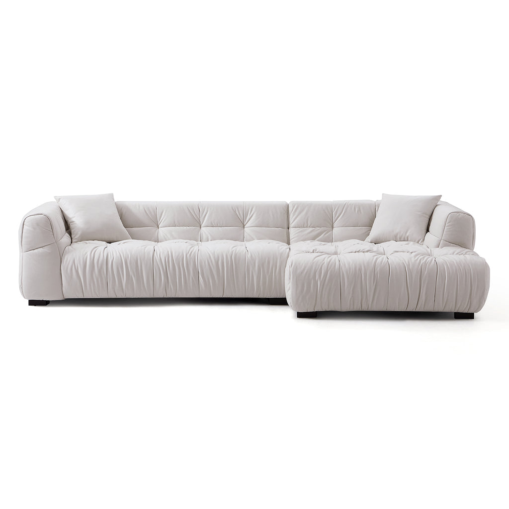 Boba Cream Leathaire Sectional Set