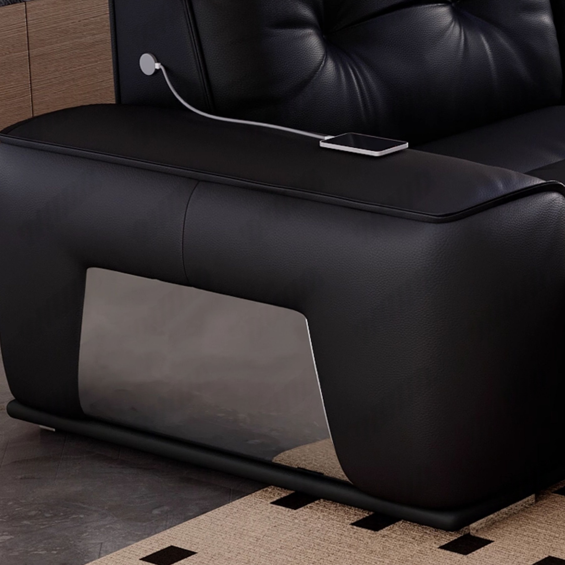 Onyx Leather Electric Recliner Sofa Bed
