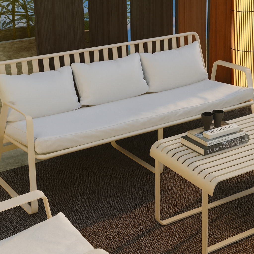 Mykonos Aluminum Outdoor Patio Conversation Set with Cushions