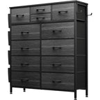 Commode haute en tissu à 12 tiroirs pour chambre à coucher