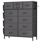 Commode haute en tissu à 12 tiroirs pour chambre à coucher