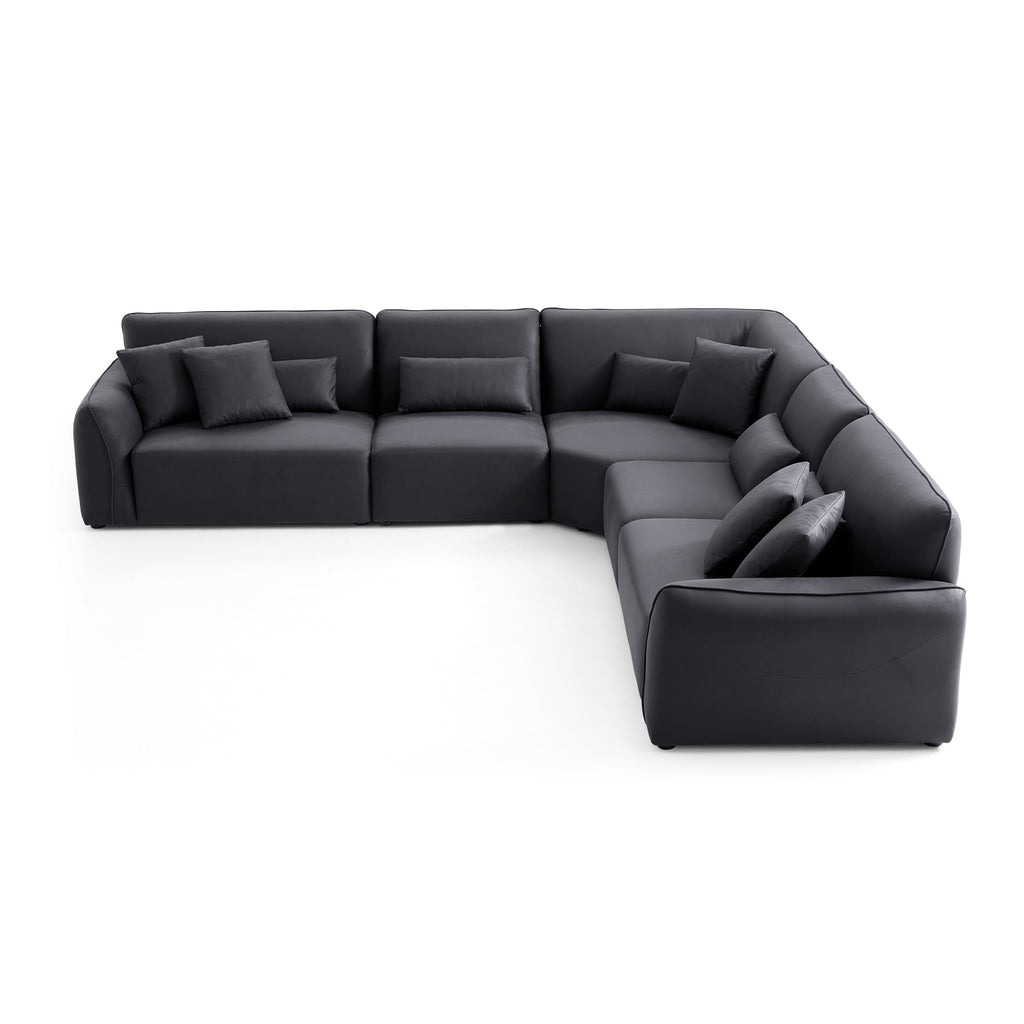 Milano Moda Minimalist Black Corner Sofa