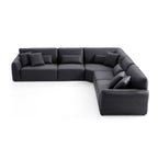 Milano Moda Minimalist Black Corner Sofa