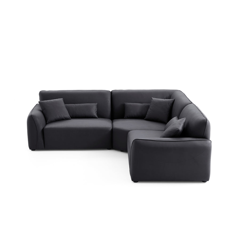 Milano Moda Minimalist Black Corner Sofa