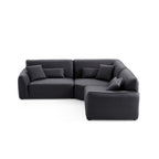 Milano Moda Minimalist Black Corner Sofa