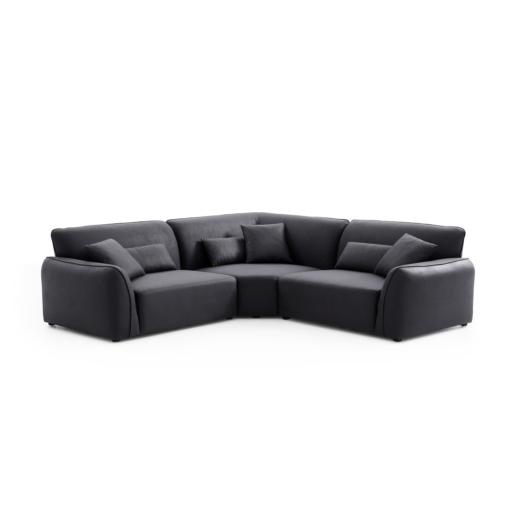 Milano Moda Minimalist Black Corner Sofa