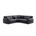 Milano Moda Minimalist Black Corner Sofa