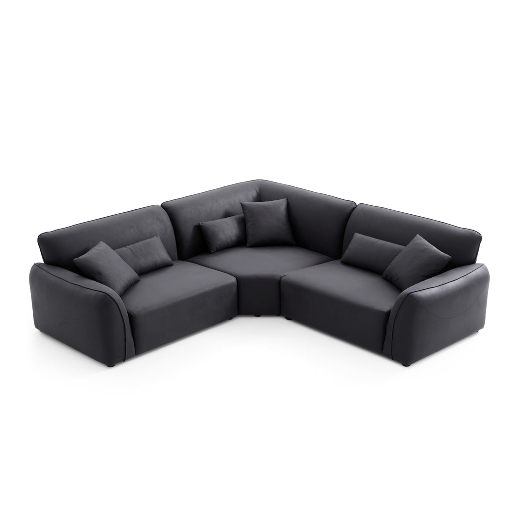 Milano Moda Minimalist Black Corner Sofa