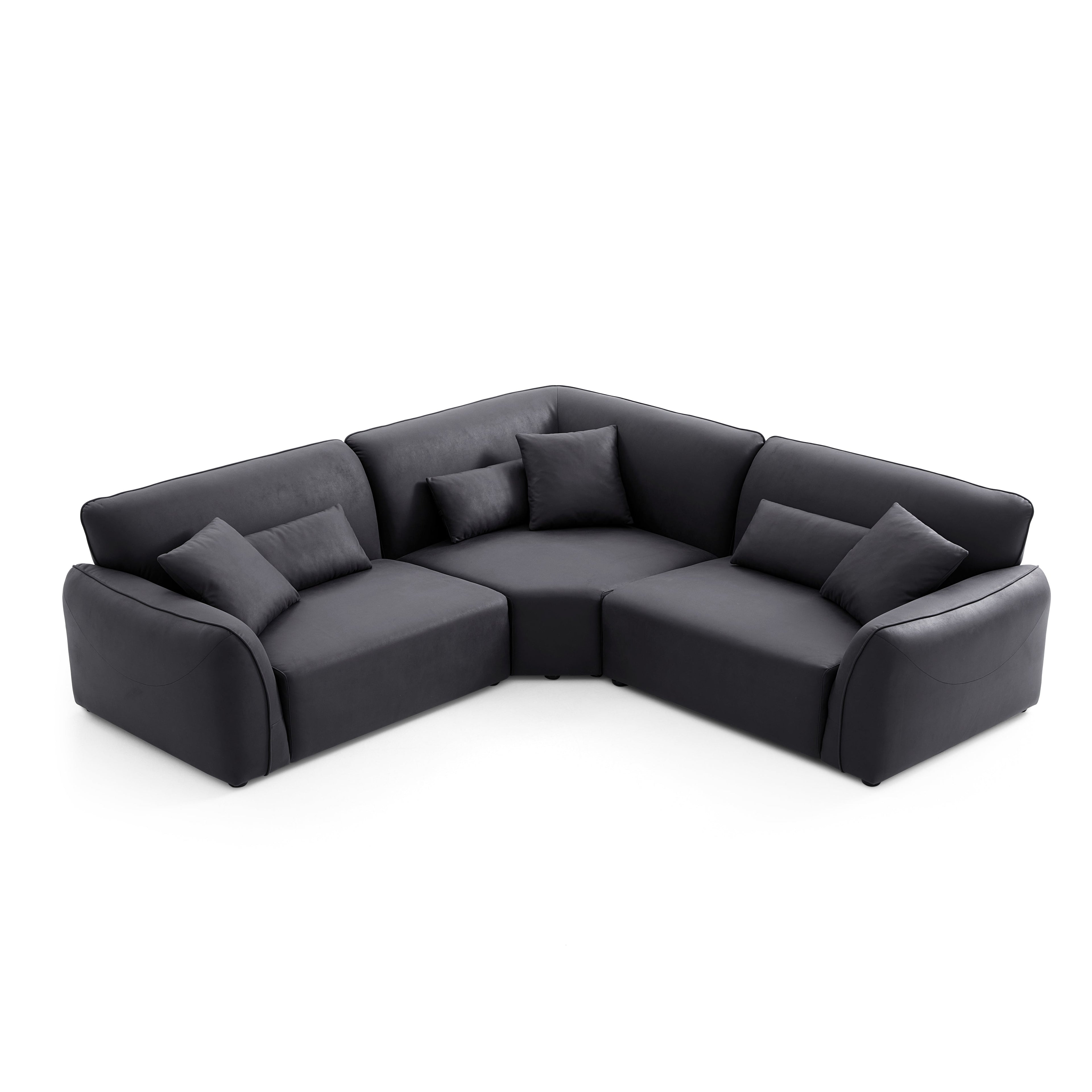 Milano Moda Minimalist Black Corner Sofa