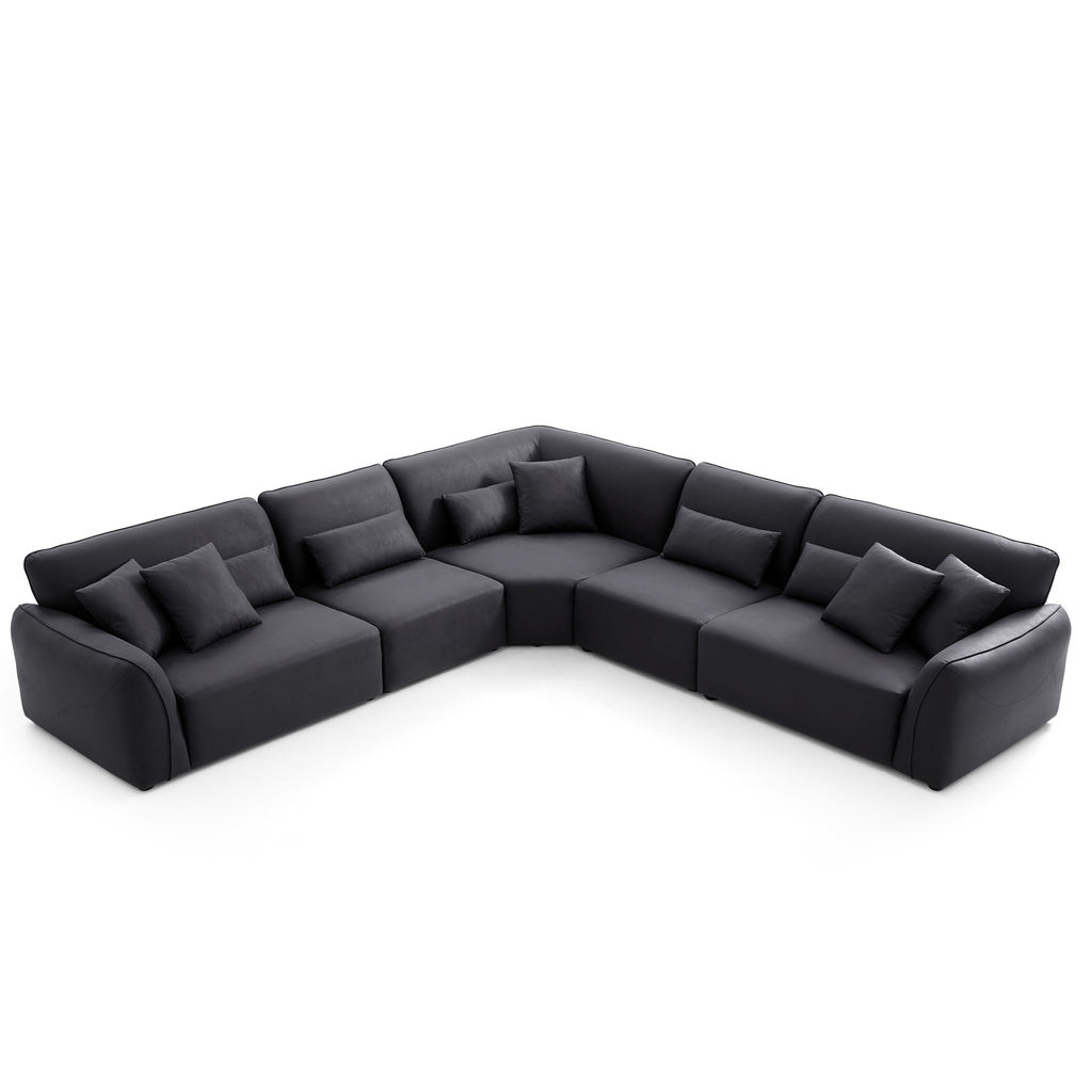 Milano Moda Minimalist Black Corner Sofa