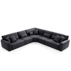 Milano Moda Minimalist Black Corner Sofa