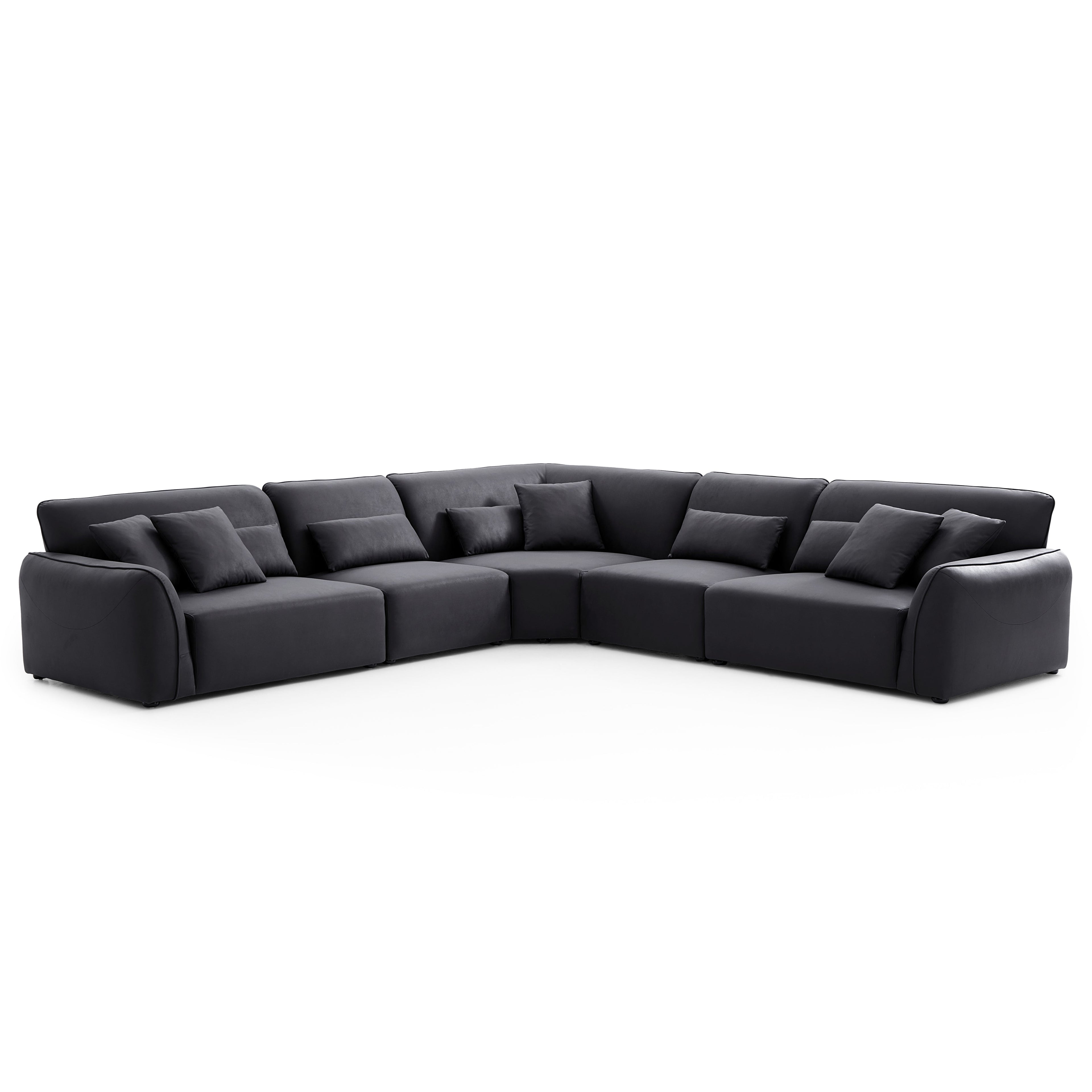 Milano Moda Minimalist Black Corner Sofa