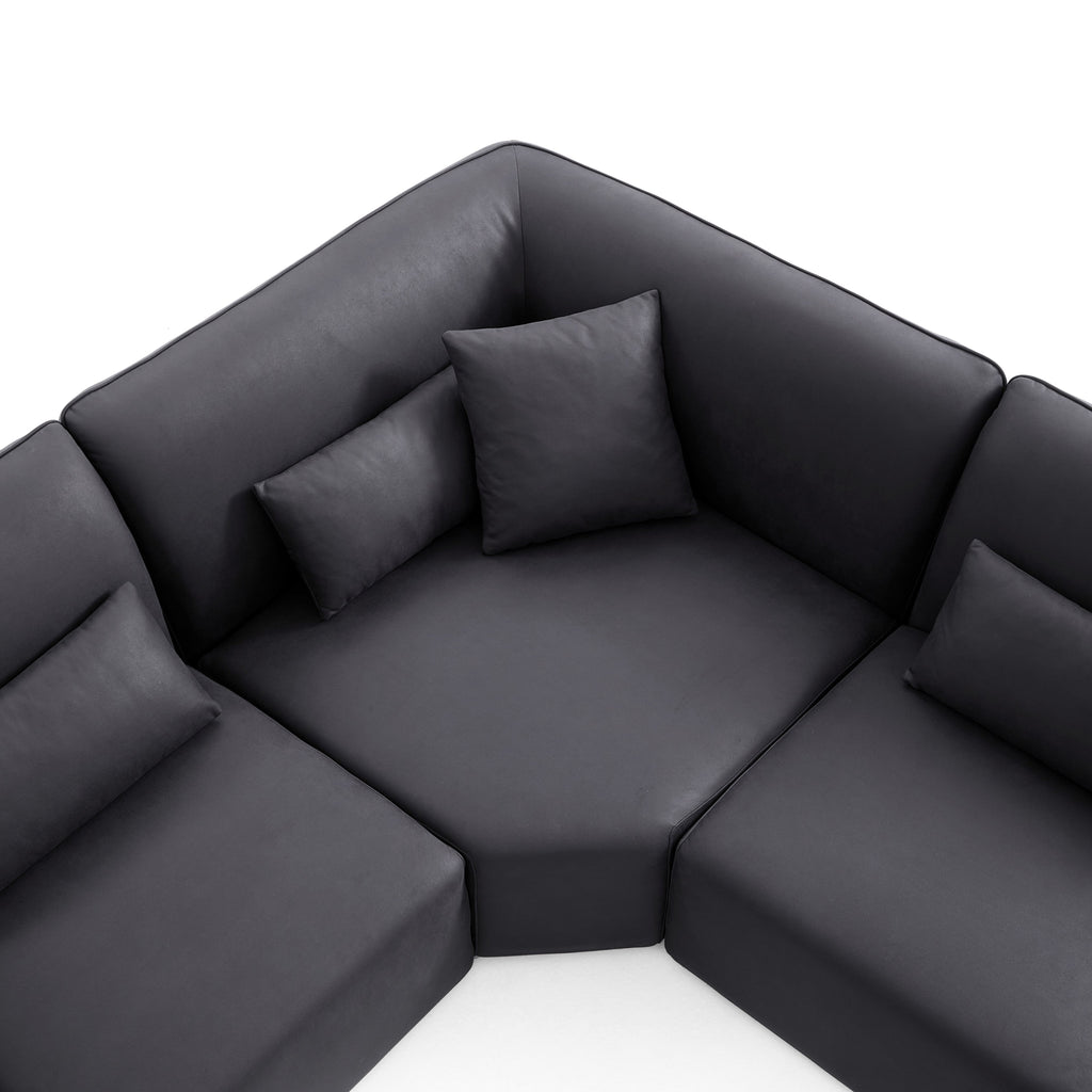 Milano Moda Minimalist Black Corner Sofa