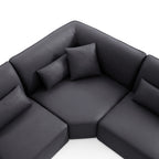 Milano Moda Minimalist Black Corner Sofa