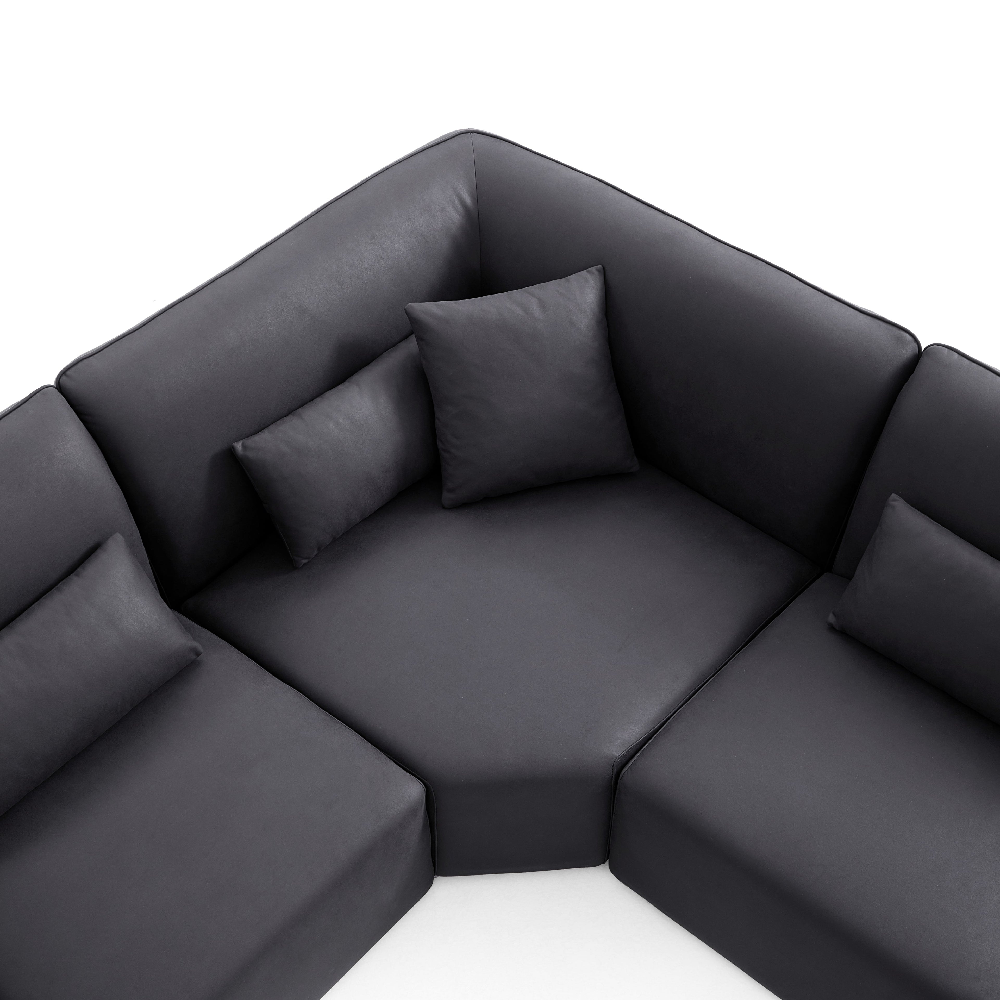 Milano Moda Minimalist Black Corner Sofa