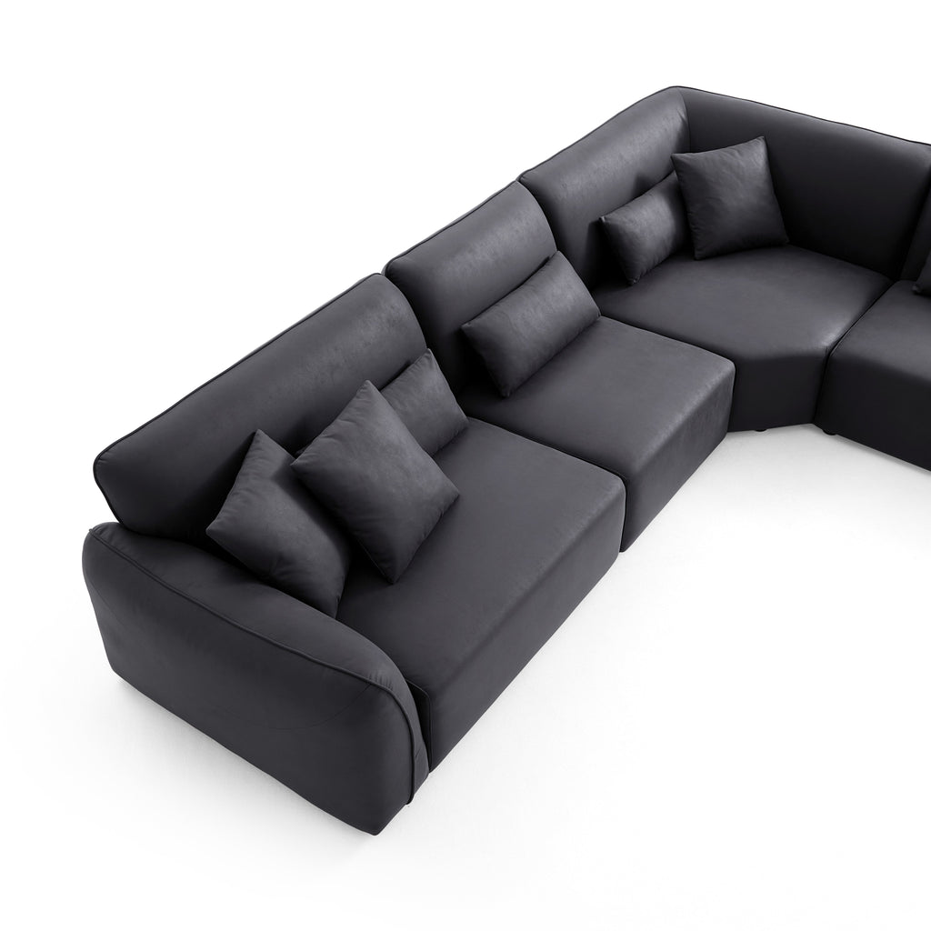 Milano Moda Minimalist Black Corner Sofa