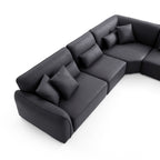 Milano Moda Minimalist Black Corner Sofa
