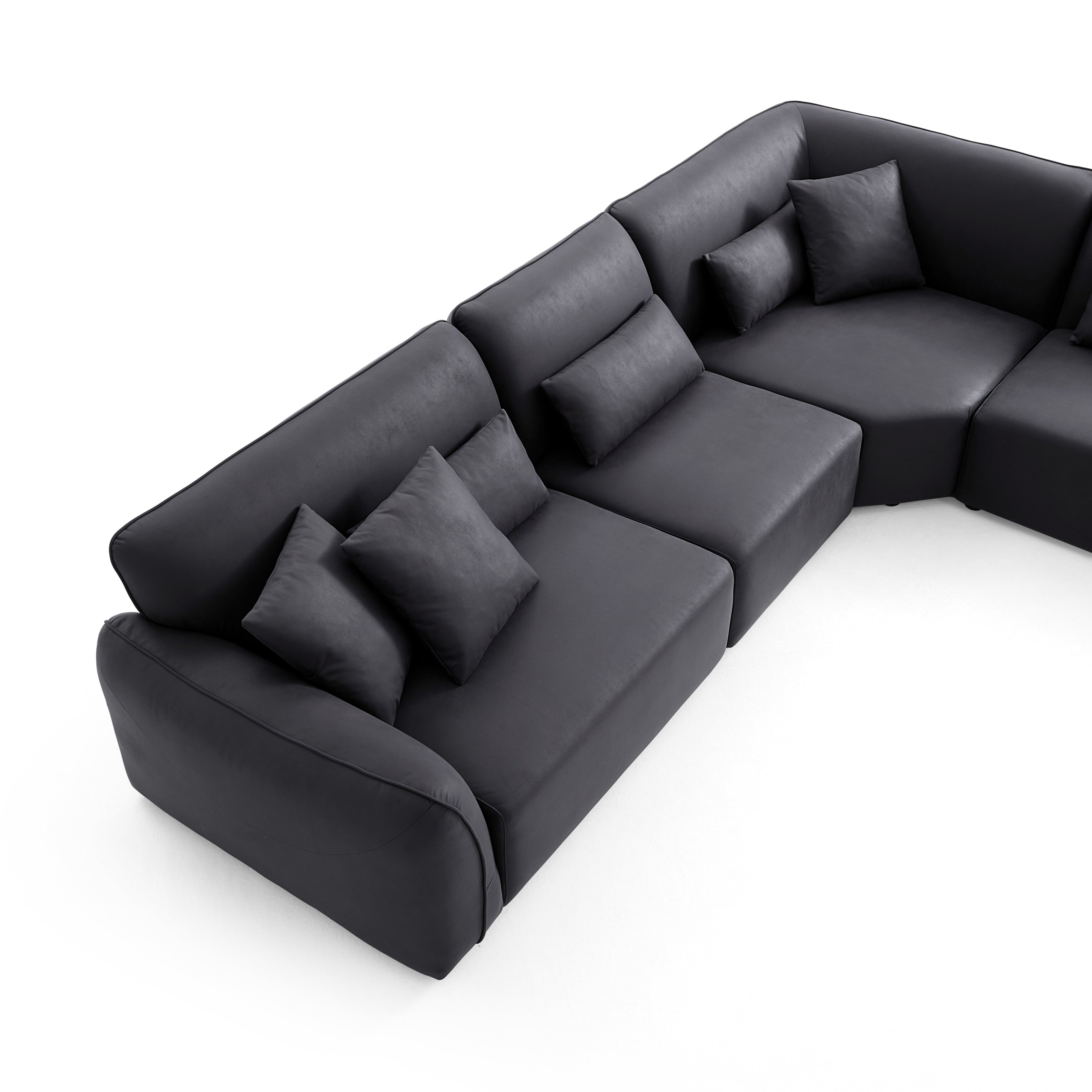 Milano Moda Minimalist Black Corner Sofa
