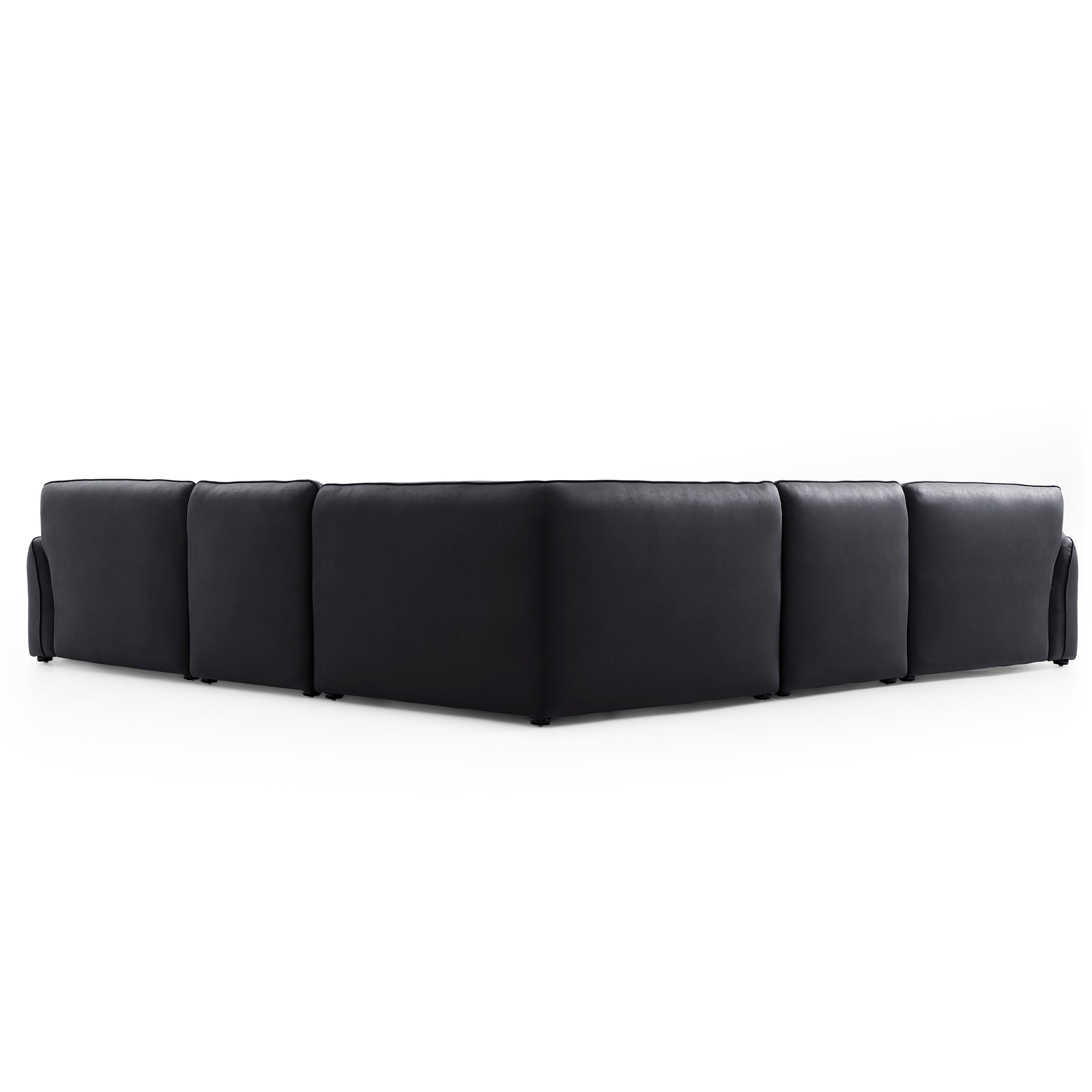 Milano Moda Minimalist Black Corner Sofa