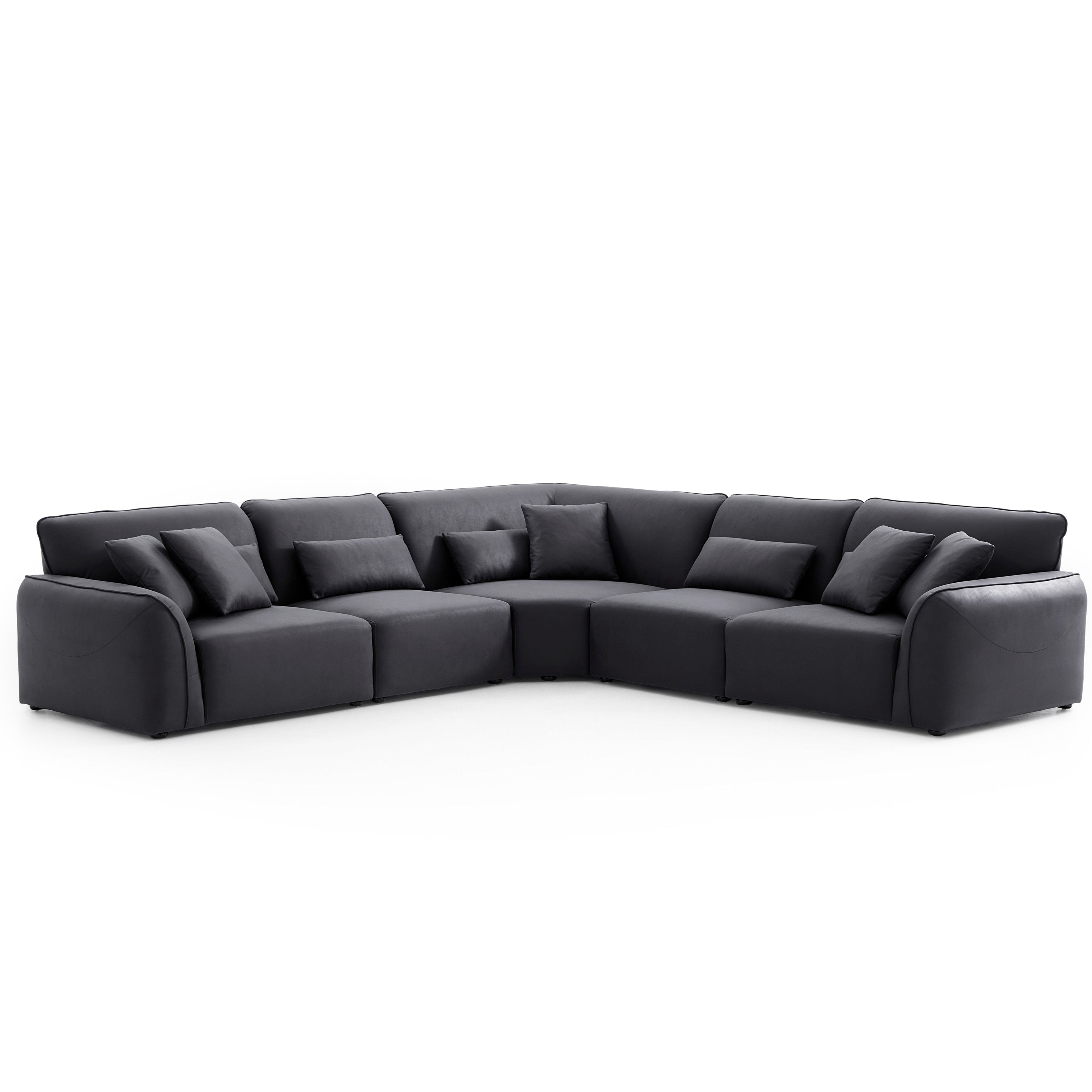 Milano Moda Minimalist Black Corner Sofa