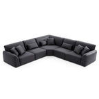 Milano Moda Minimalist Black Corner Sofa