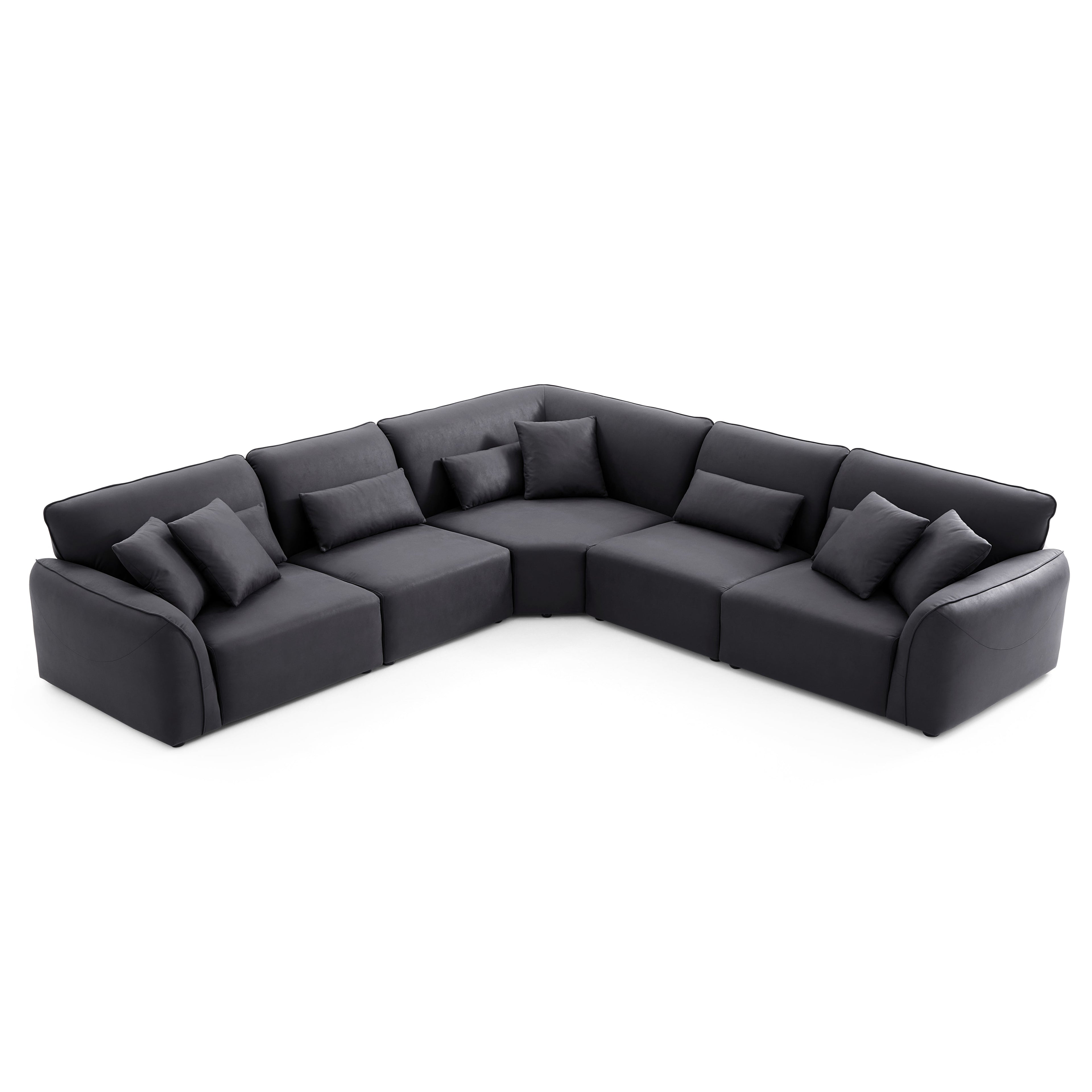 Milano Moda Minimalist Black Corner Sofa