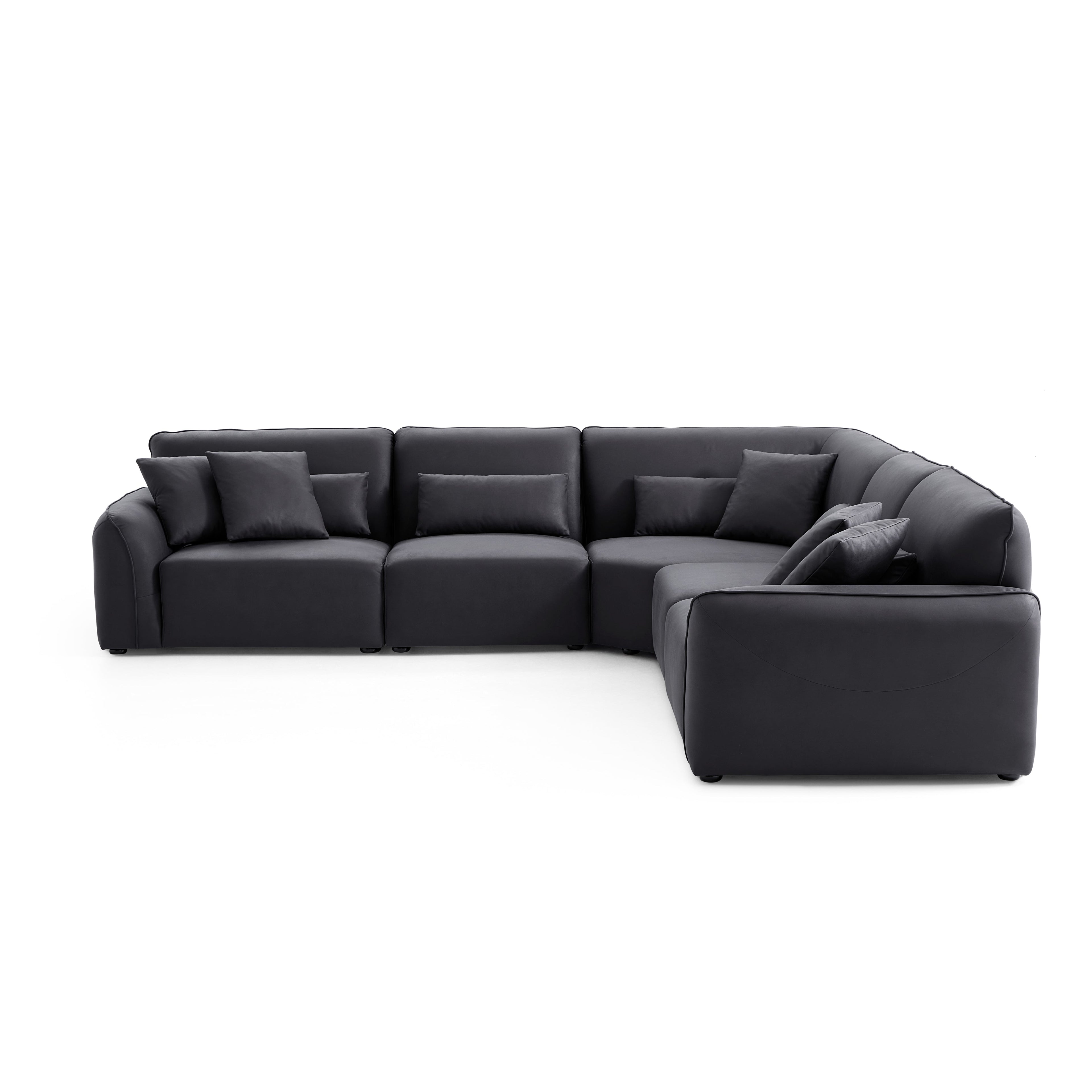 Milano Moda Minimalist Black Corner Sofa