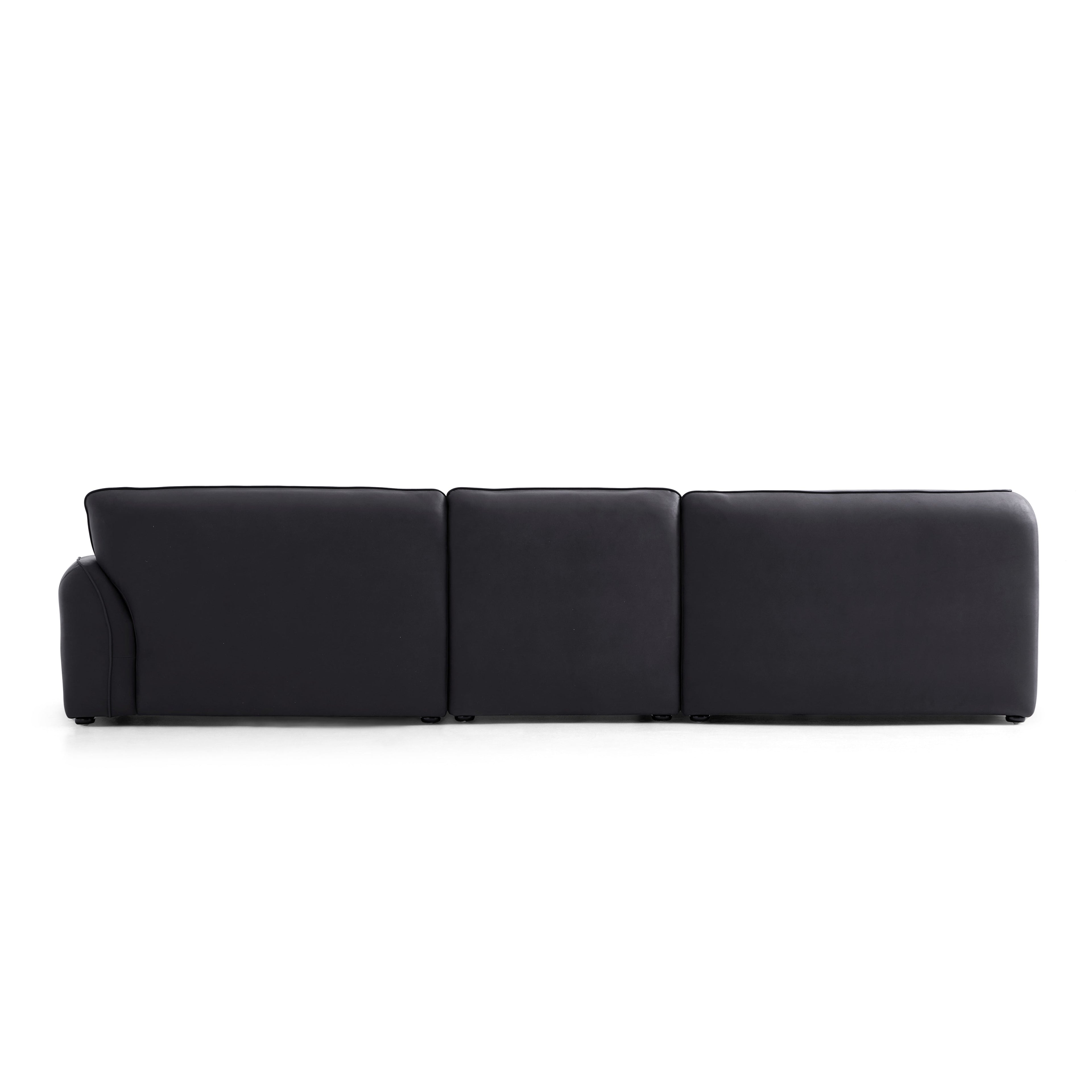 Milano Moda Minimalist Black Corner Sofa