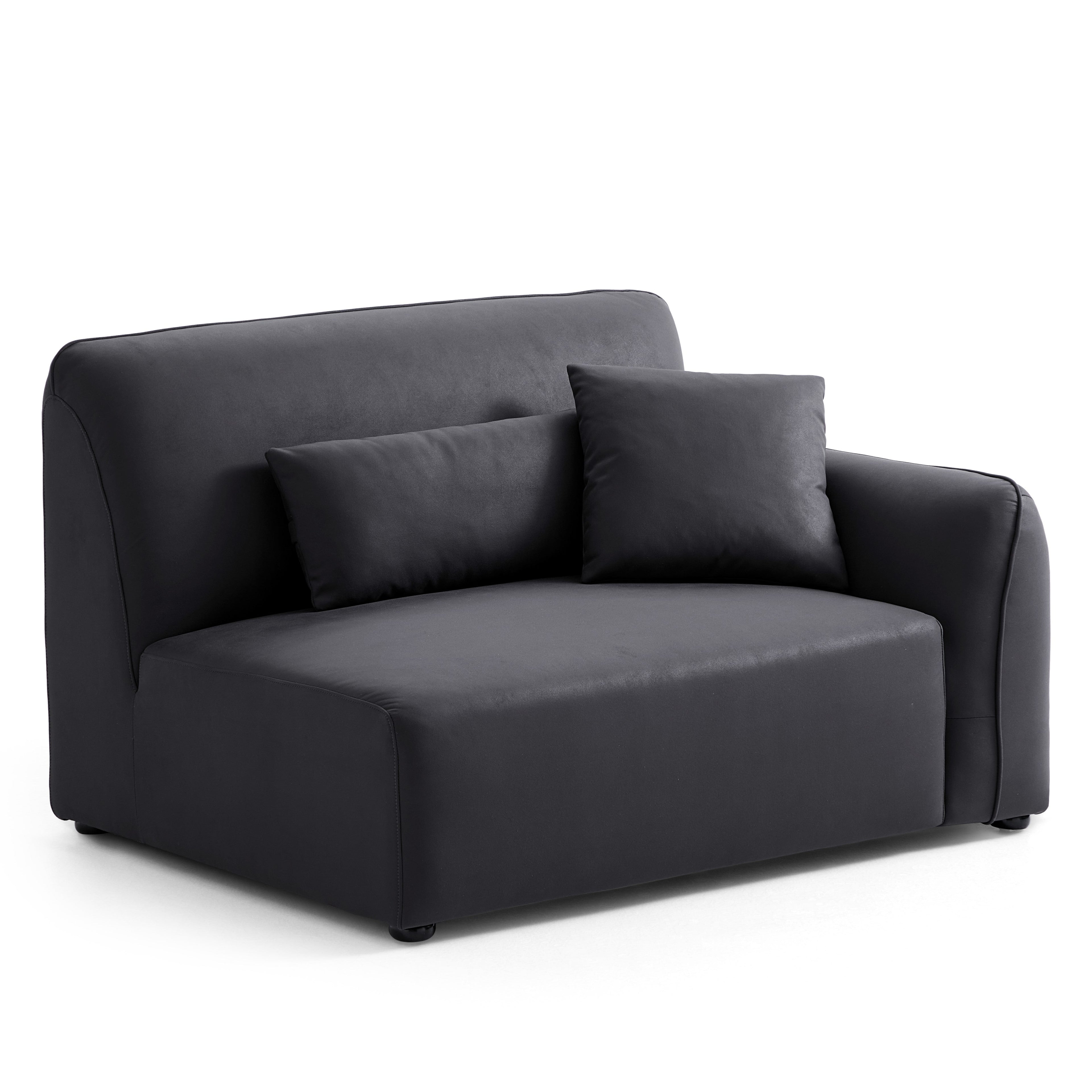 Milano Moda Minimalist Black Corner Sofa