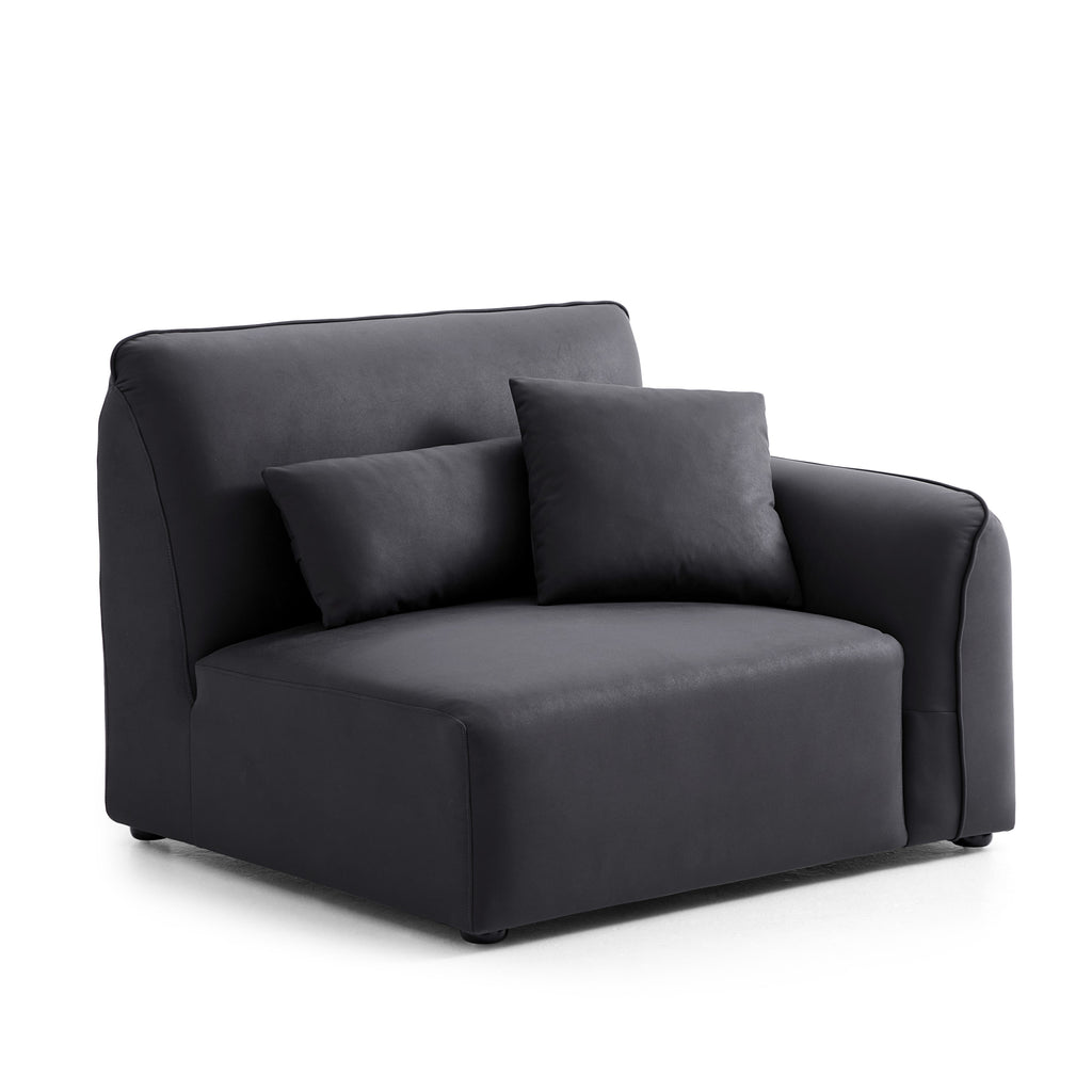 Milano Moda Minimalist Black Corner Sofa