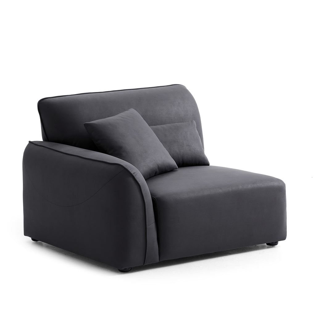 Milano Moda Minimalist Black Corner Sofa