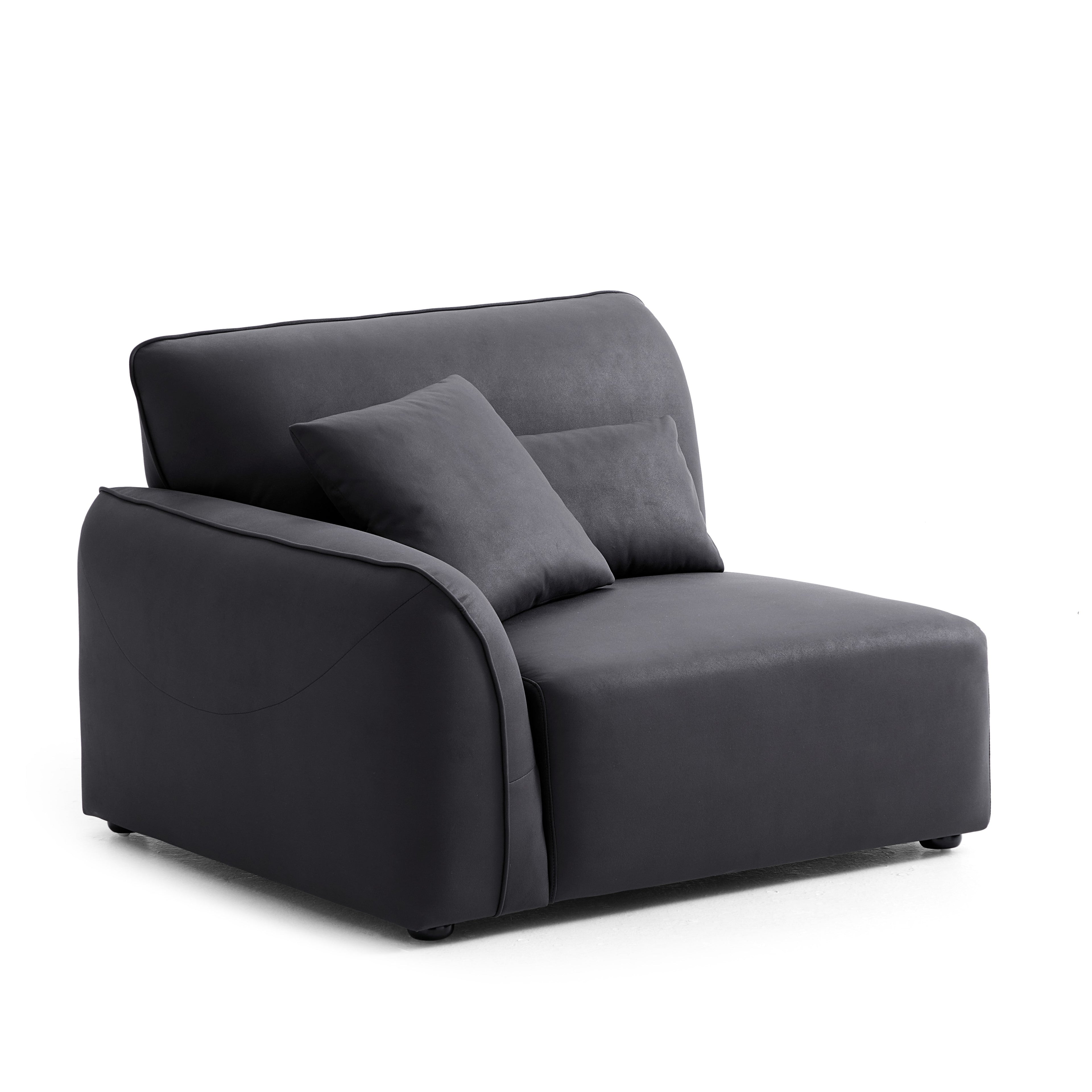 Milano Moda Minimalist Black Corner Sofa