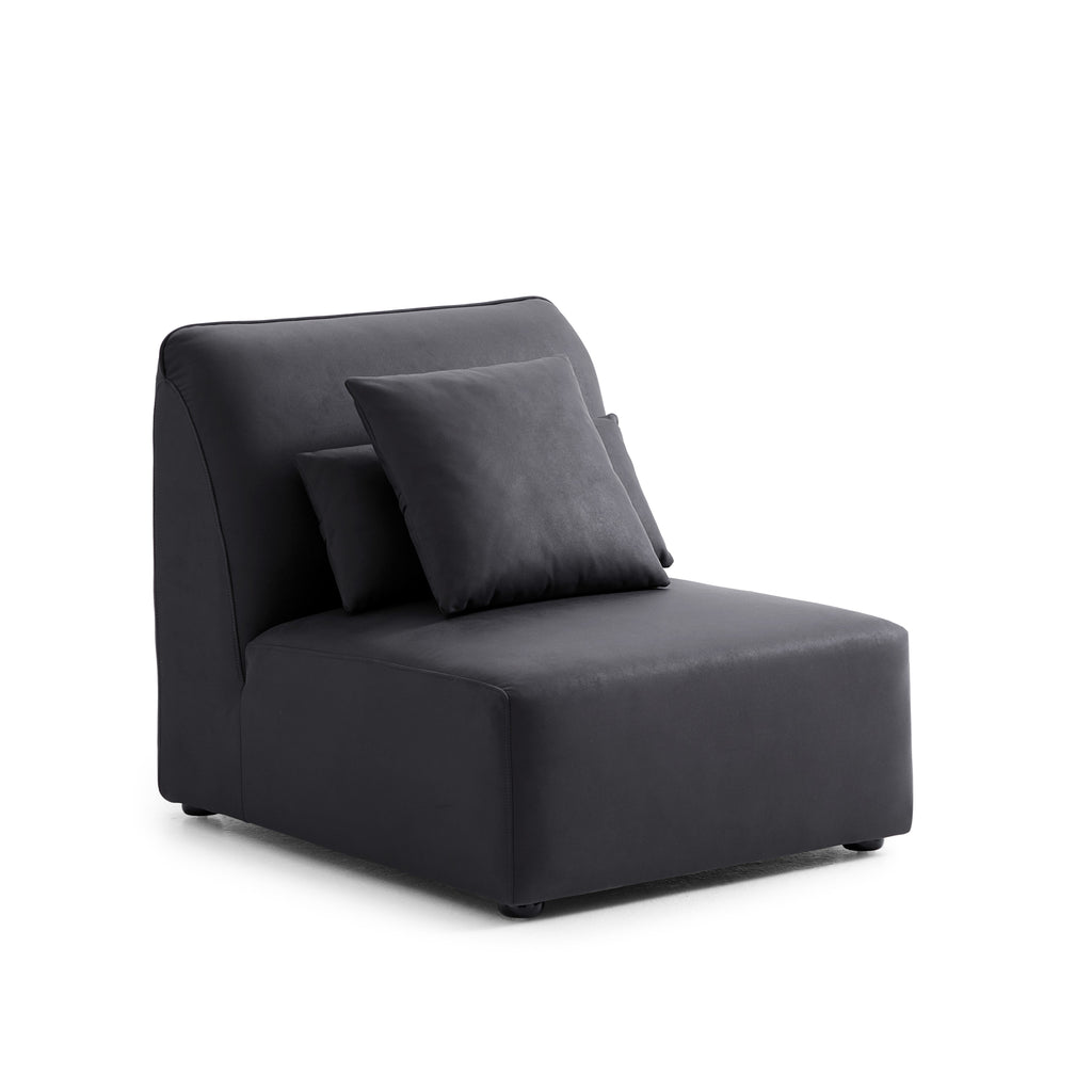 Milano Moda Minimalist Black Corner Sofa