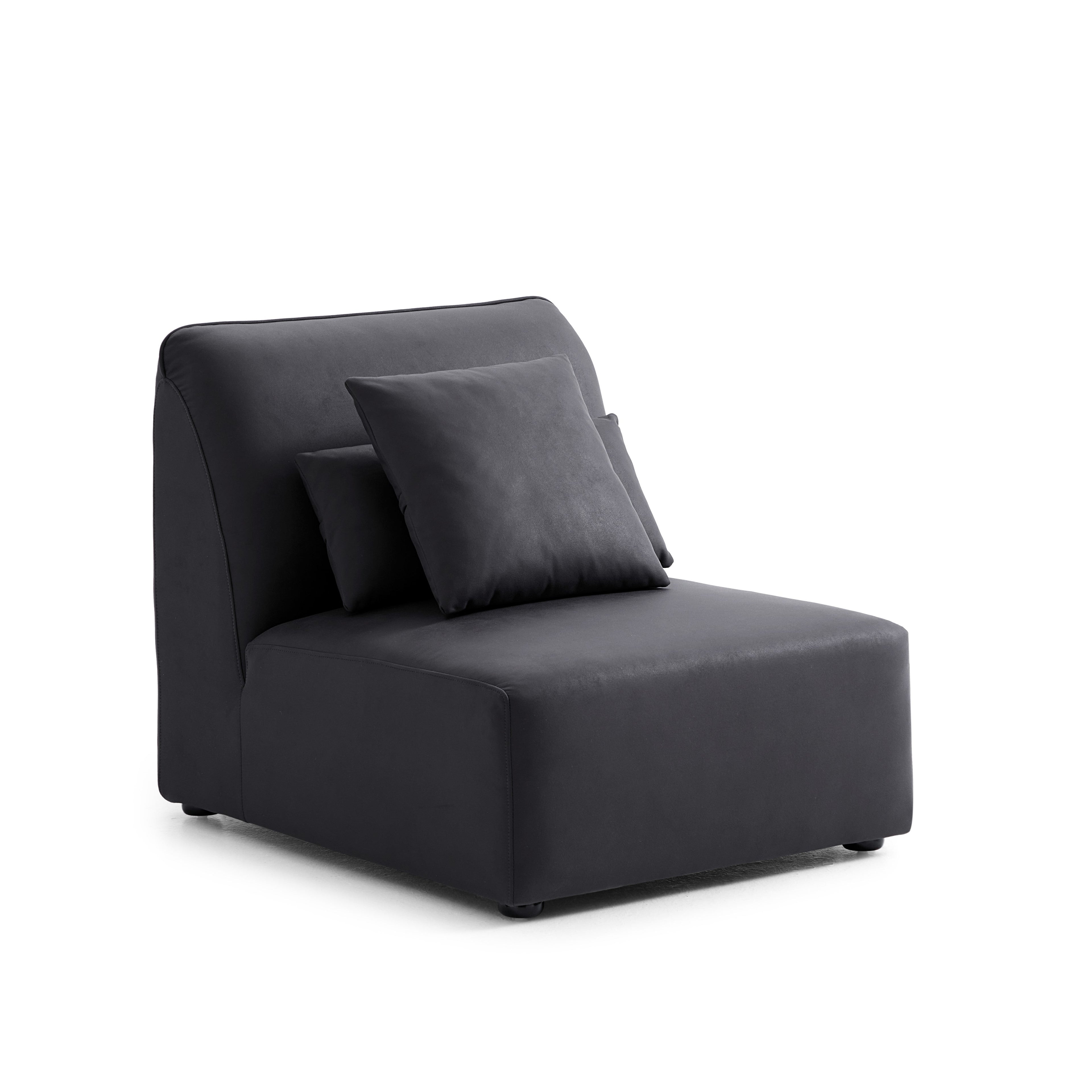 Milano Moda Minimalist Black Corner Sofa