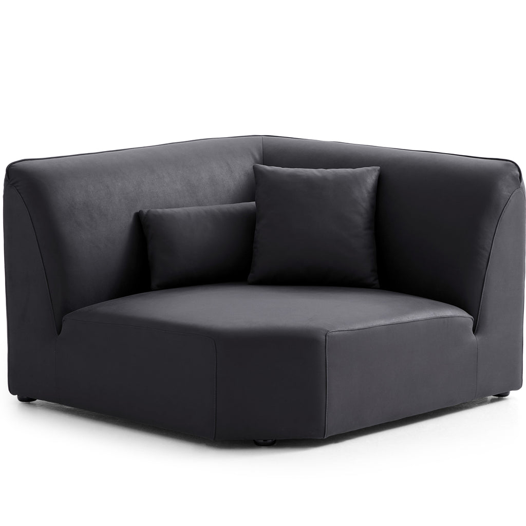 Milano Moda Minimalist Black Corner Sofa