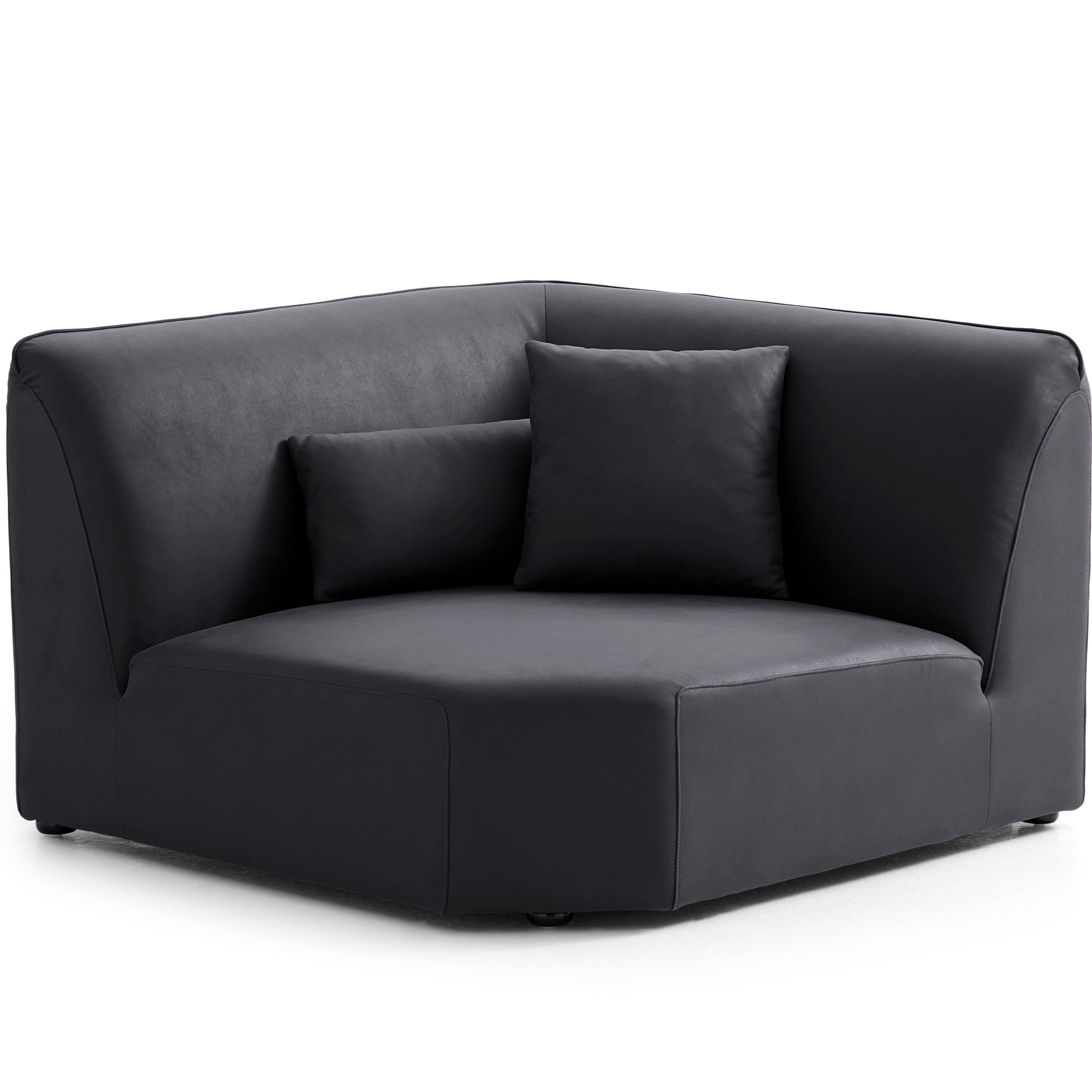 Milano Moda Minimalist Black Corner Sofa