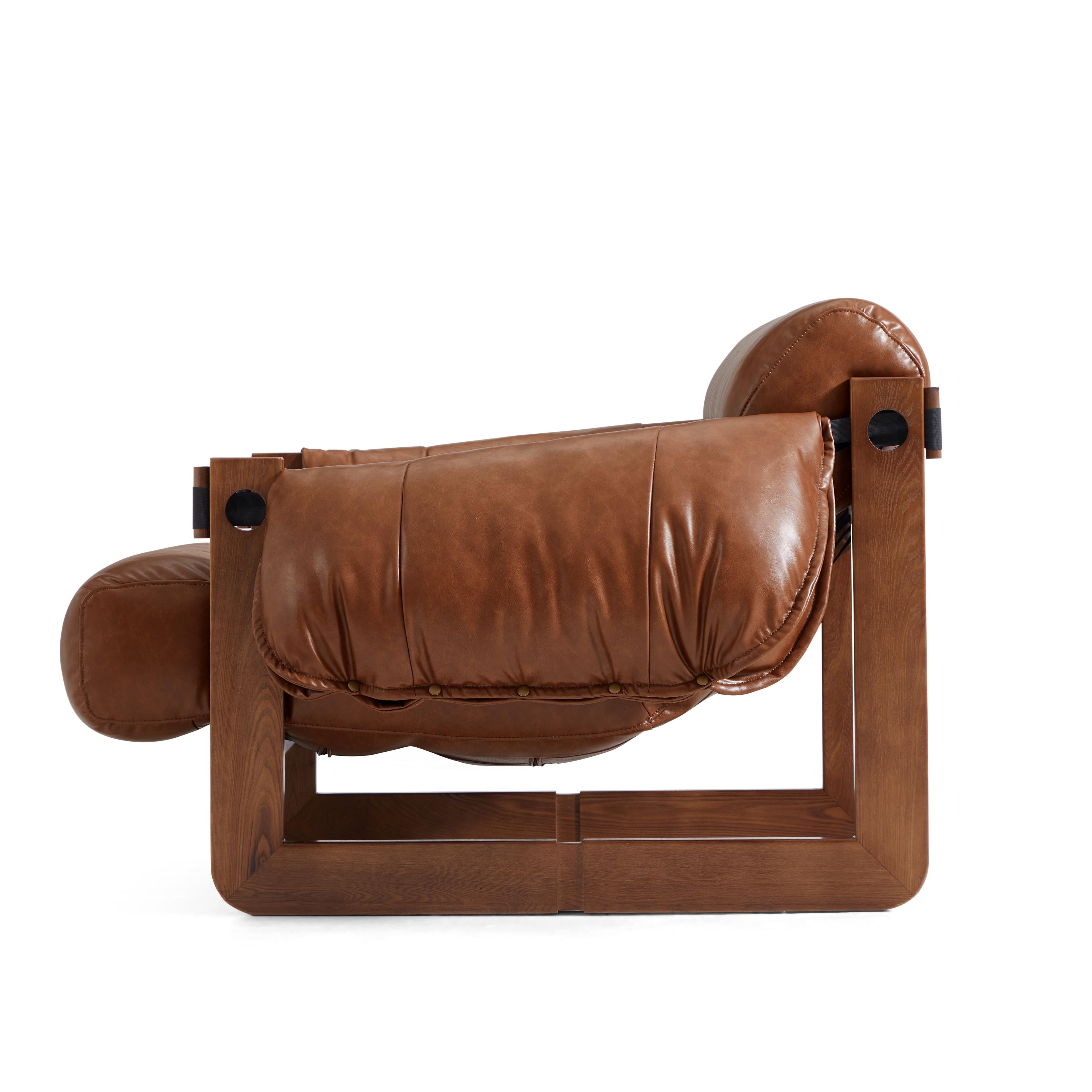 Retro Modern Leather Lounge Chair