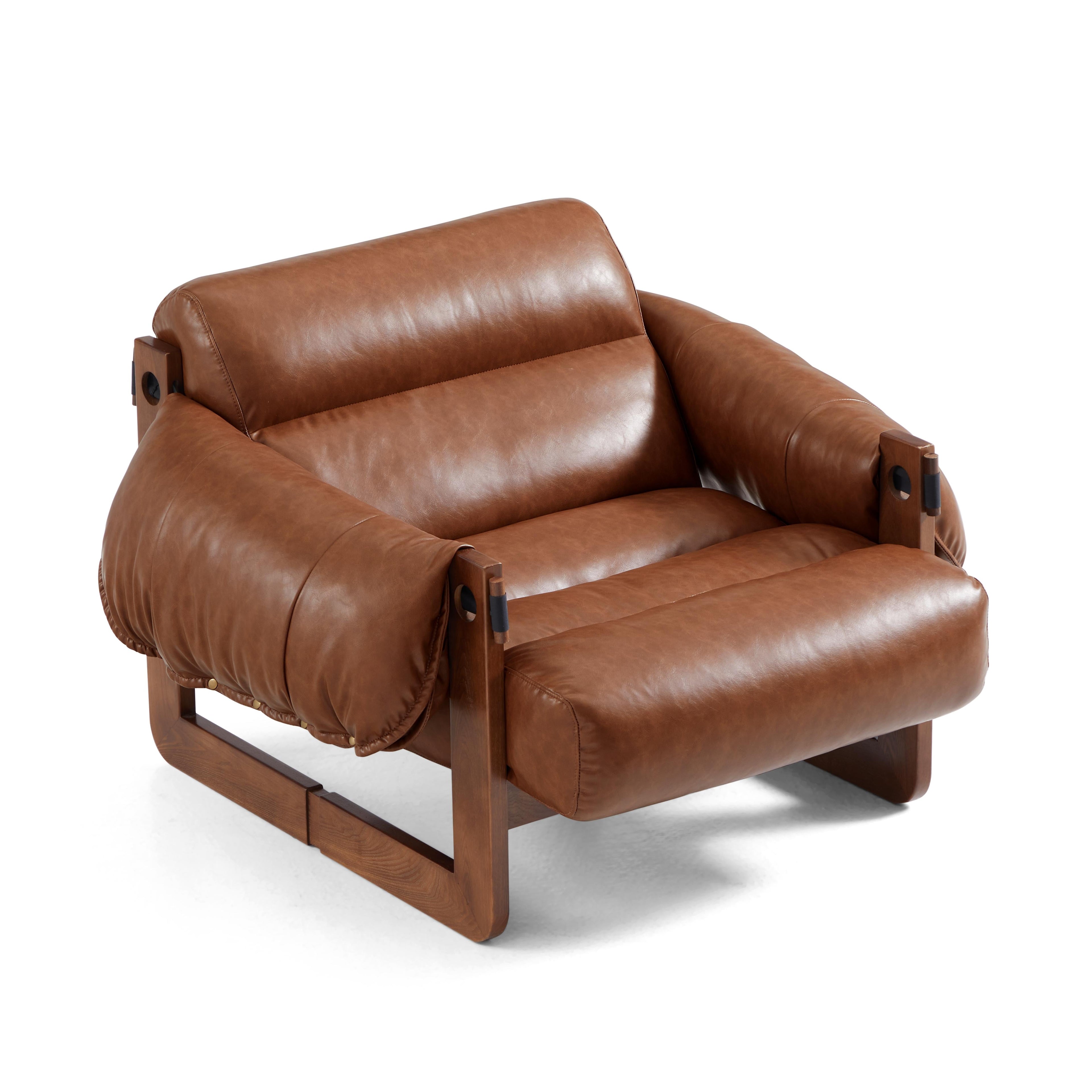 Retro Modern Leather Lounge Chair