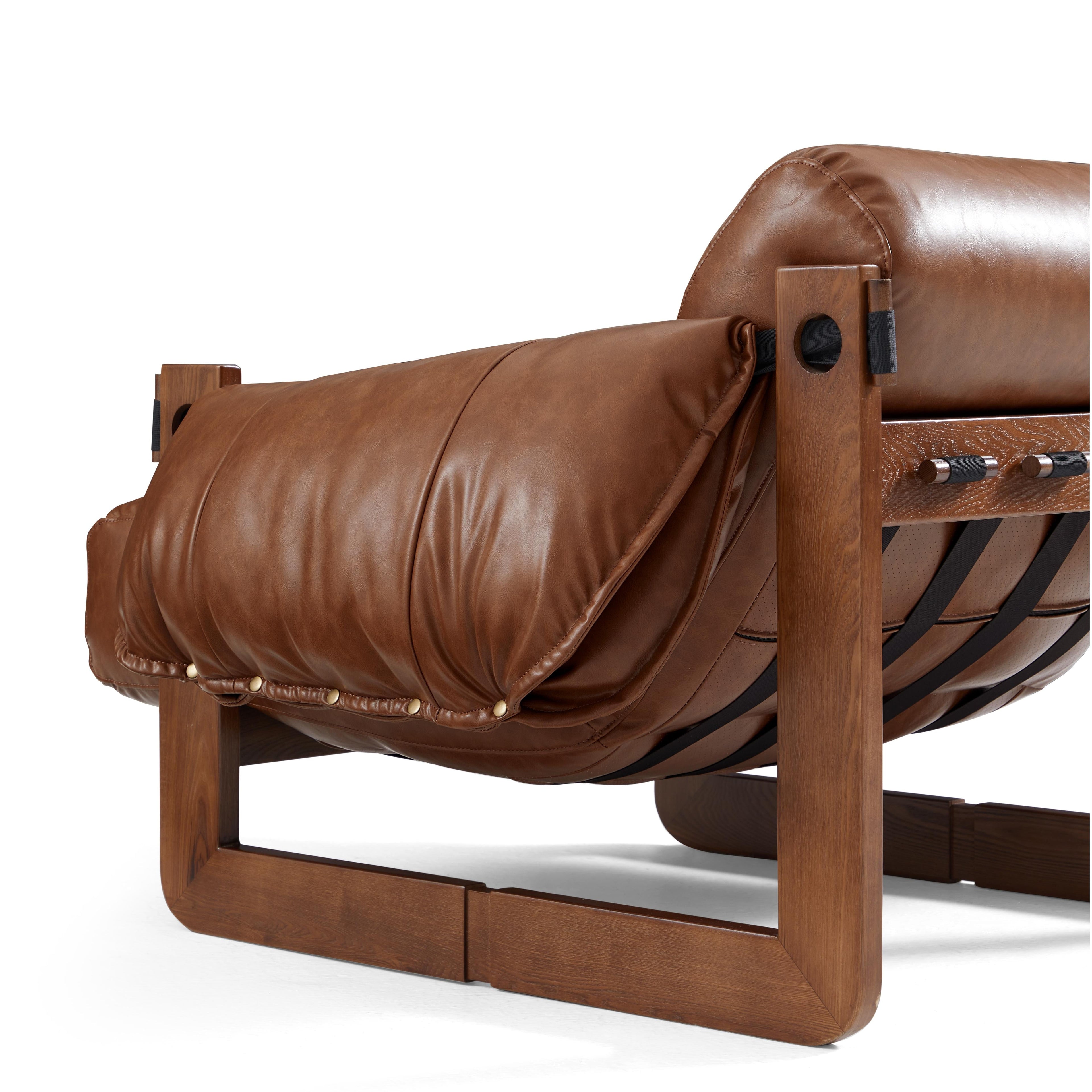 Retro Modern Leather Lounge Chair