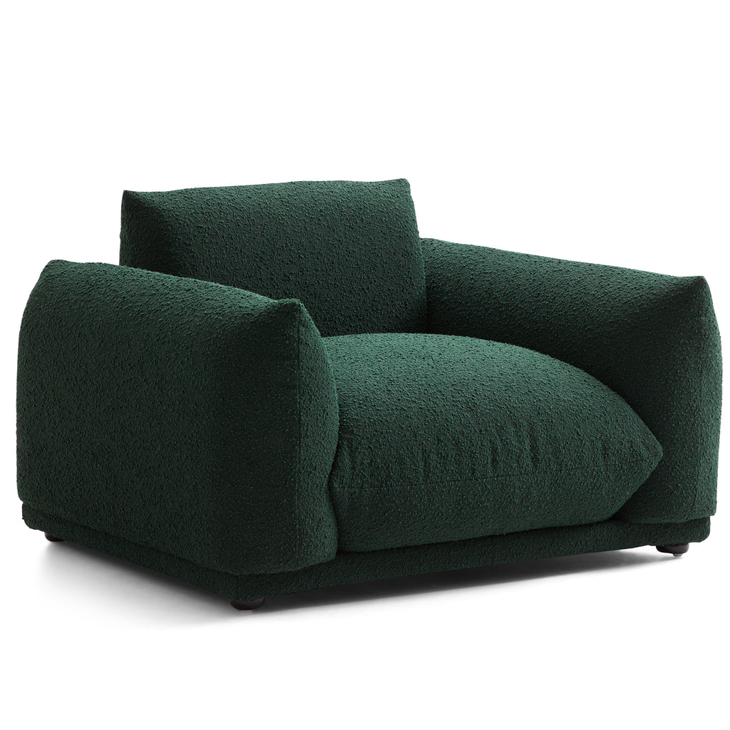 Verdant Lounge Green Boucle Armchair