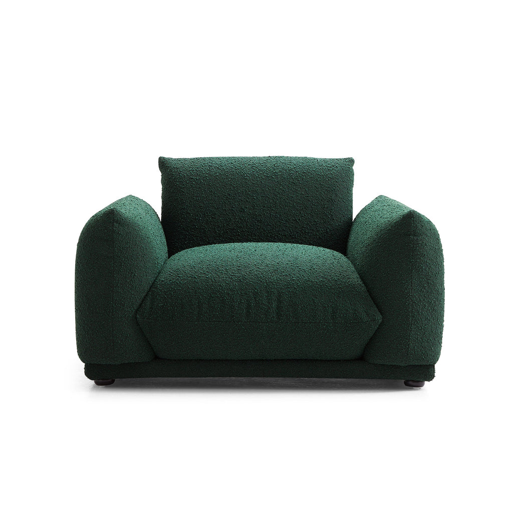 Verdant Lounge Green Boucle Armchair