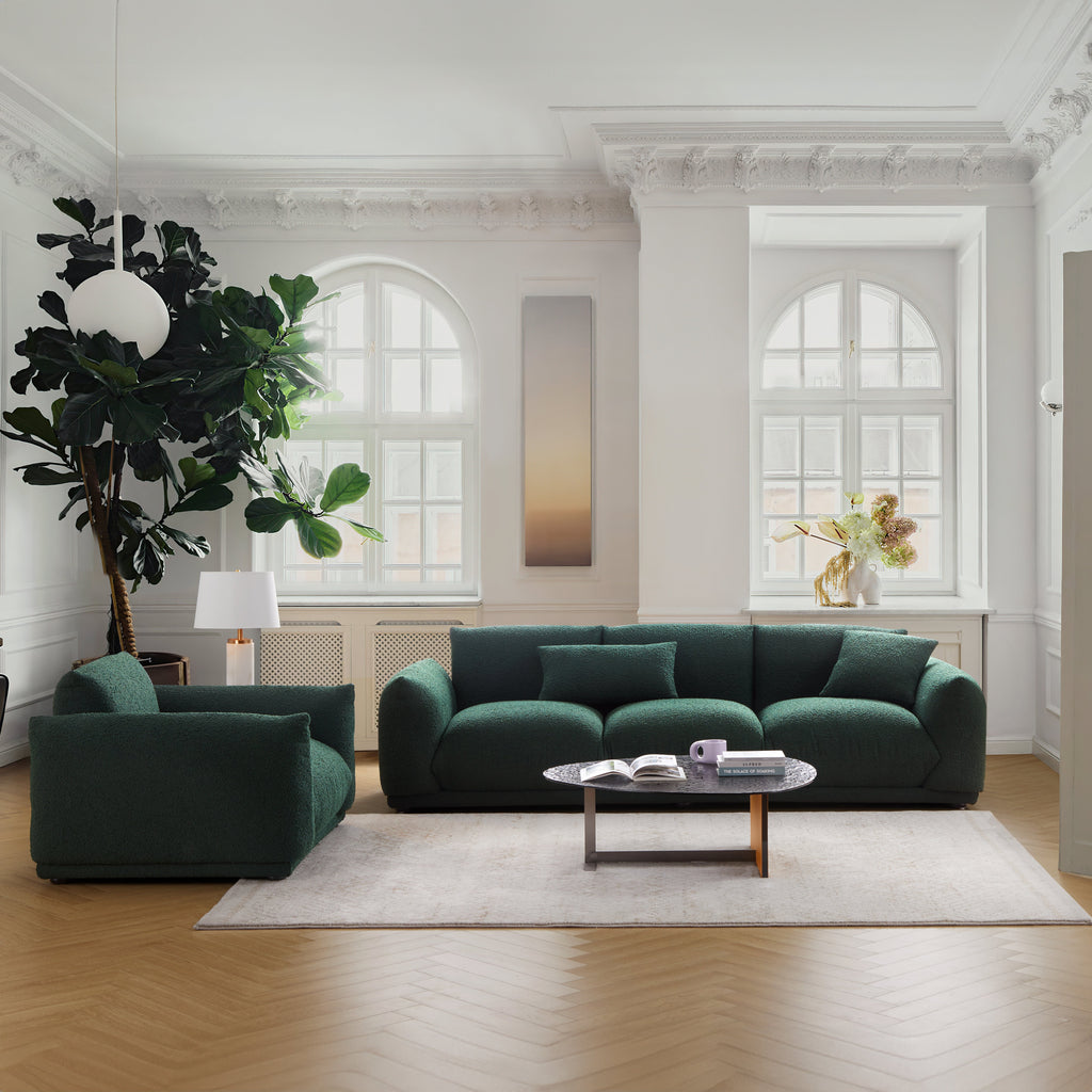 Verdant Lounge Green Boucle Sofa