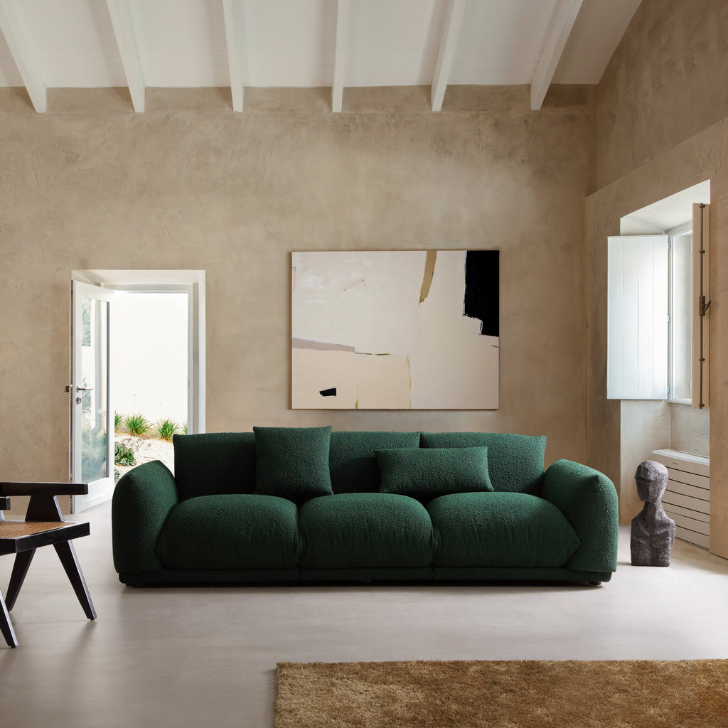 Verdant Lounge Green Boucle Sofa