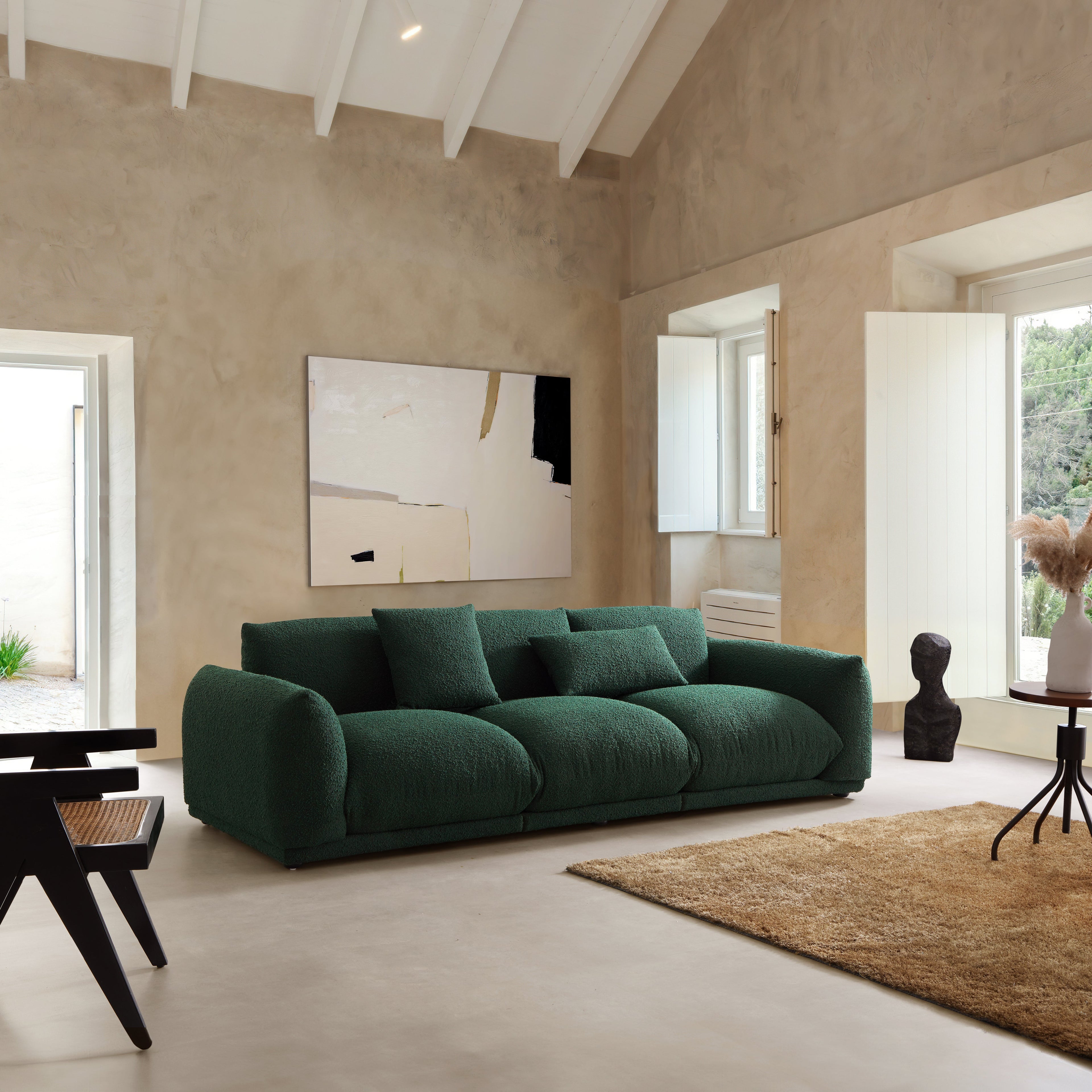 Verdant Lounge Green Boucle Sofa