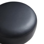 Monolith Round Black Leather Ottoman