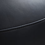 Monolith Round Black Leather Ottoman